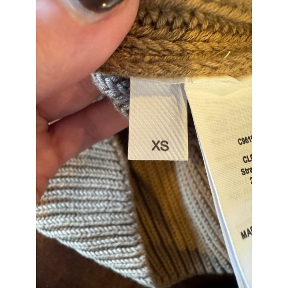 CLOSED Sweater Women XS Tan Nutmeg Cotton Ribbed Knit Sleeveless Top Preppy - Picture 8 of 11